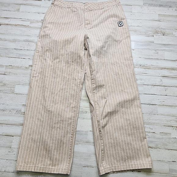 Forever 21 Pants - Forever 21 Cream Striped Wide Leg Pants